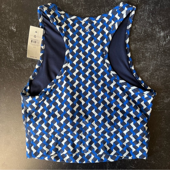 Lou & Grey Chevron Softsculpt Racerback Blue/white/black Bralette XS NWT - Picture 10 of 13